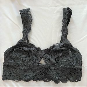 Aerie Gray Lace Keyhole Bralette Size S